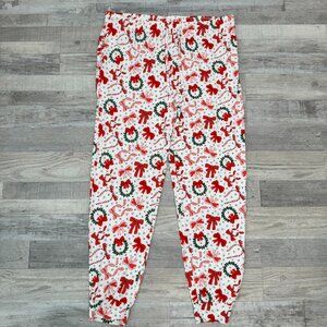 Caden Lane pink red bows womens jogger bamboo pajama pants size XL N9